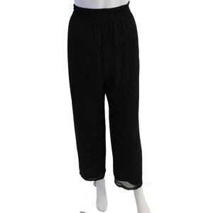 Diane Fres Womens Pull Om High Rise Straight Leg Pants Black Size Small